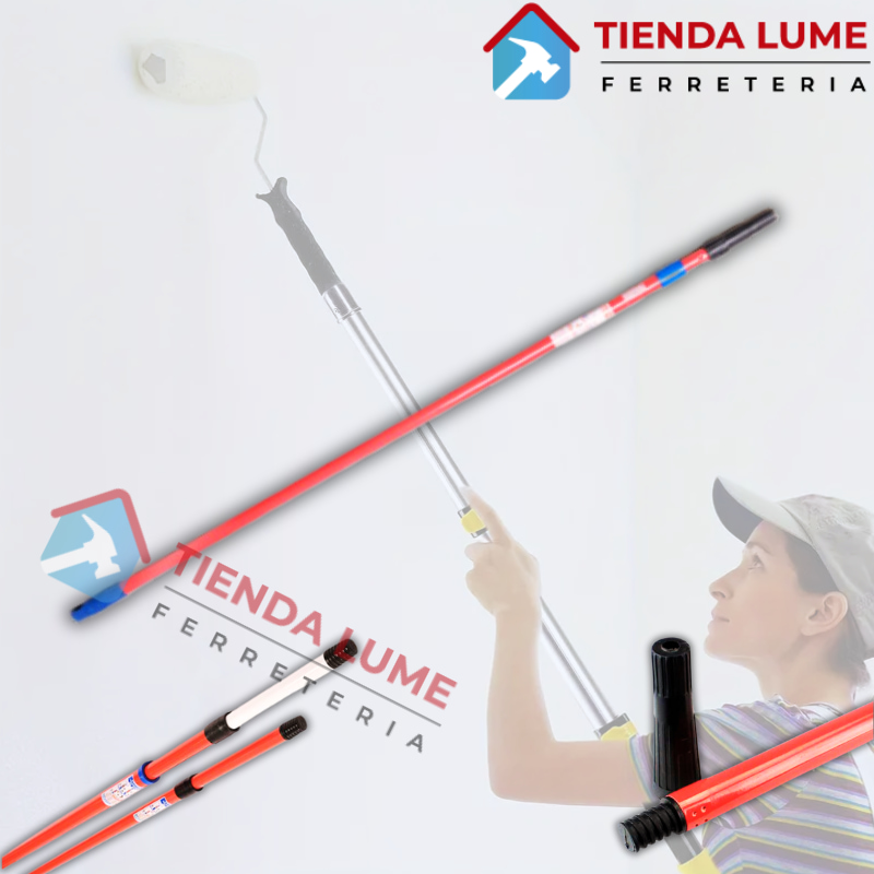 Extensor Telescopico De Acero Para Rodillo 2 Mts