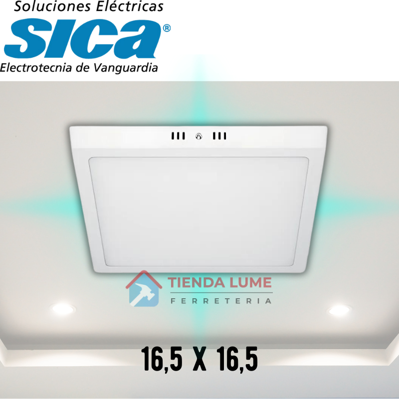 Plafon Led Sica Cuadrado 12W Luz Dia 911663