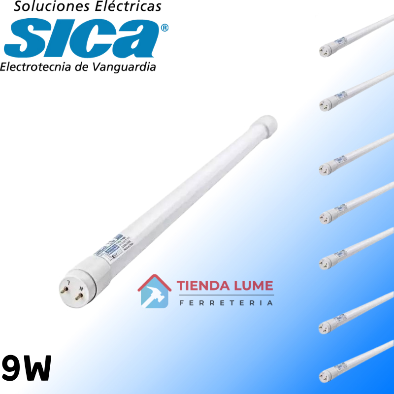 Tubo Led Sica Vidrio 9W Bco Neutro 911260 *