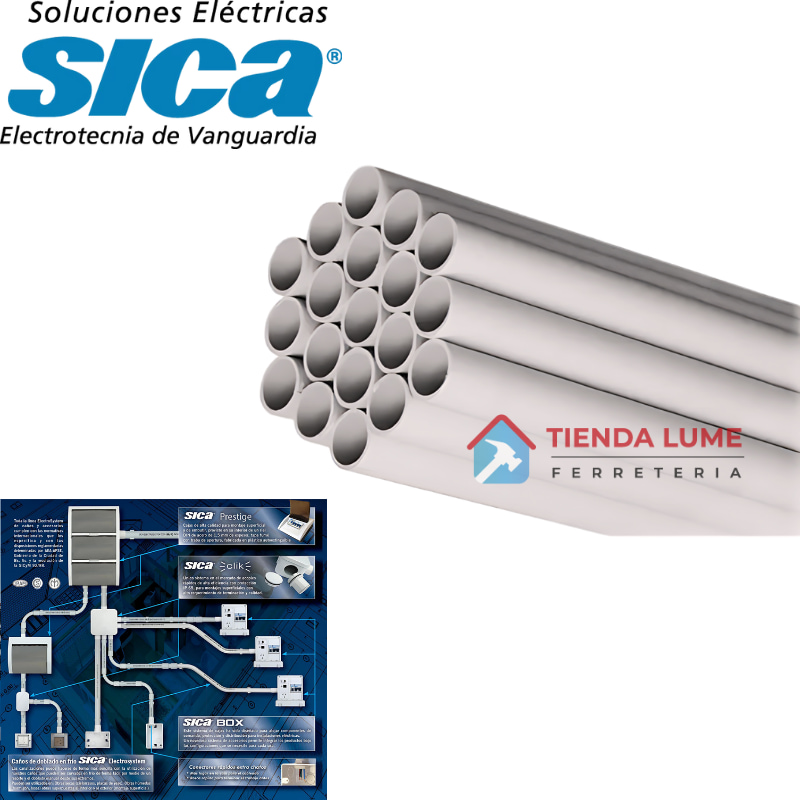 Caño Sica Electrosystem Rigido 40Mm x 1 Metro