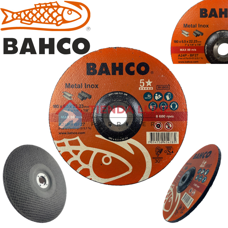 Disco Desbaste Bahco 180 X 6.5mm X 22.23 mm (Italy)