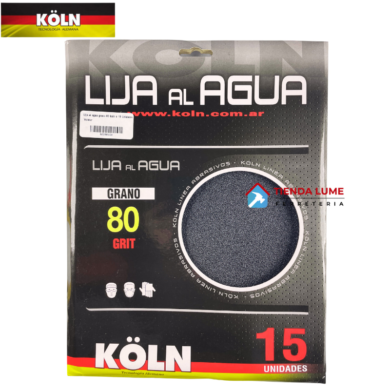 Lija al agua grano 80 Koln x 15 Unidades