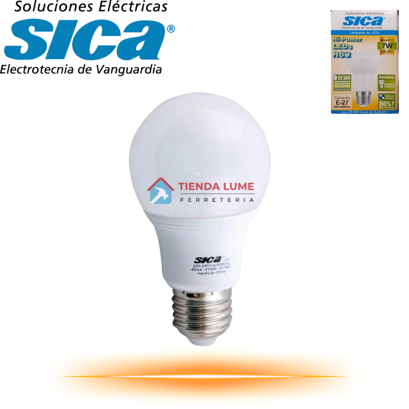 Lampara Tipo Clasica 7W Led Sica Calido 911526 *