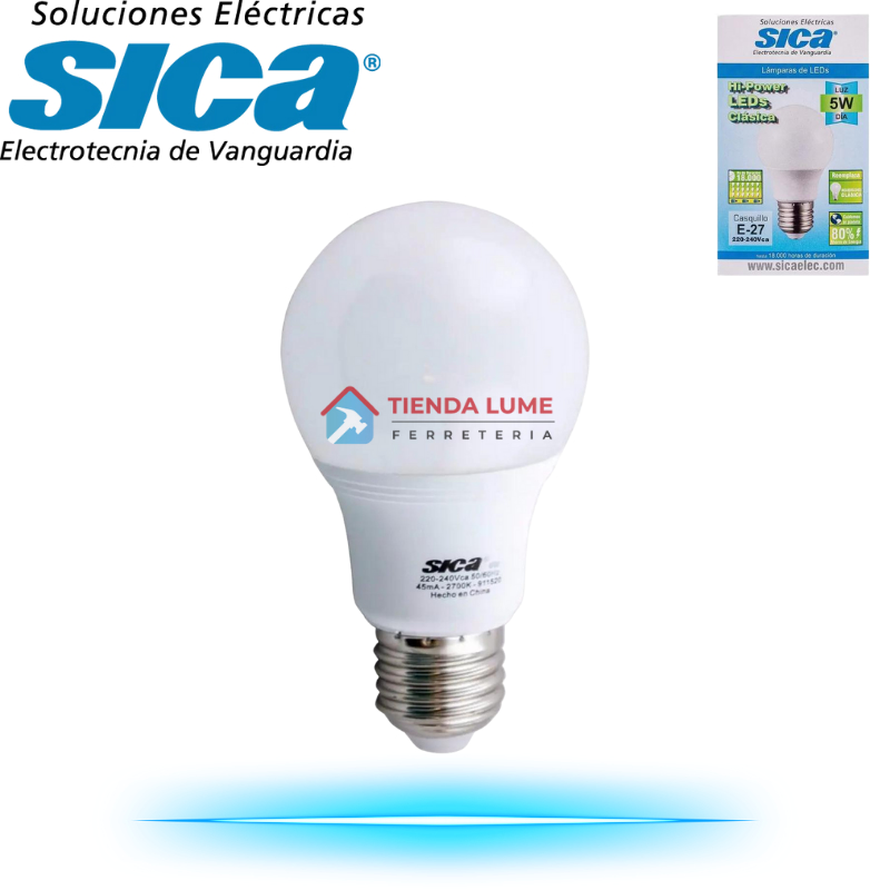 Lampara Tipo Clasica 5W Led Sica L. Dia 911525 *