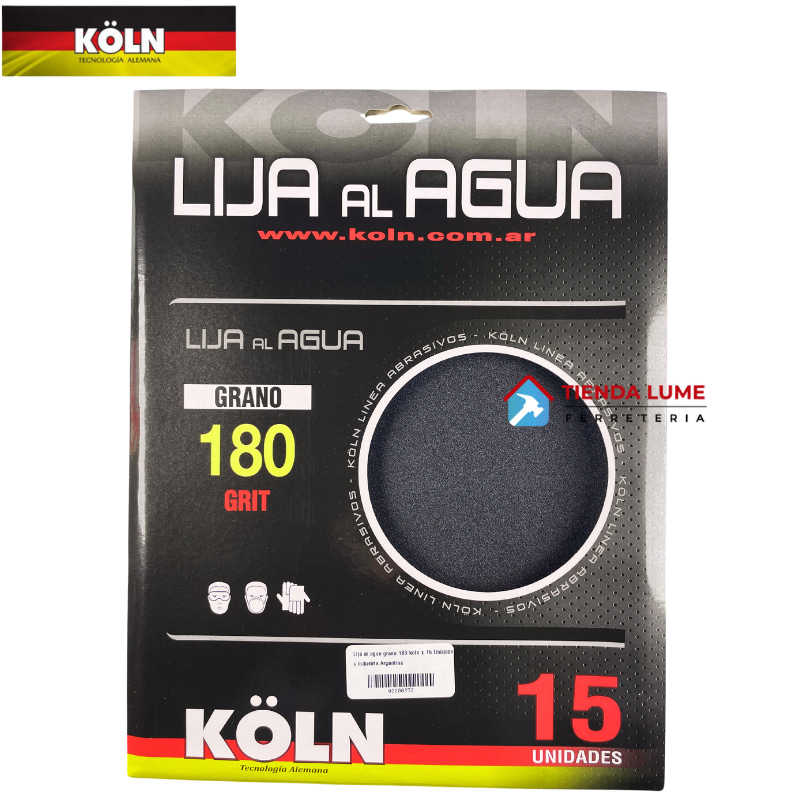 Lija al agua grano 180 Koln x 15 Unidades