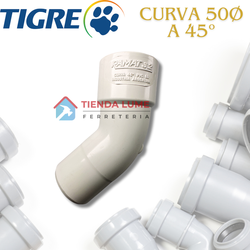 Curva Pvc 50 A 45 MH Tigre Ramat