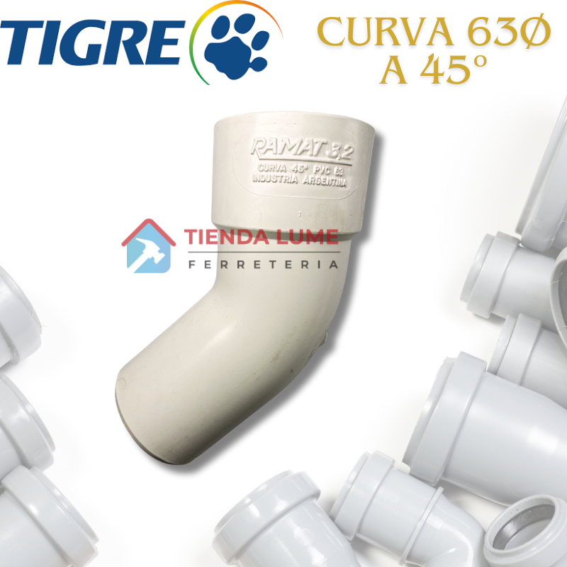 Curva Pvc 63 A 45 MH Tigre Ramat