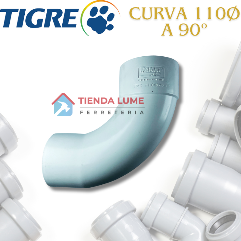 Curva Pvc 110 A 90 Larga Tigre Ramat