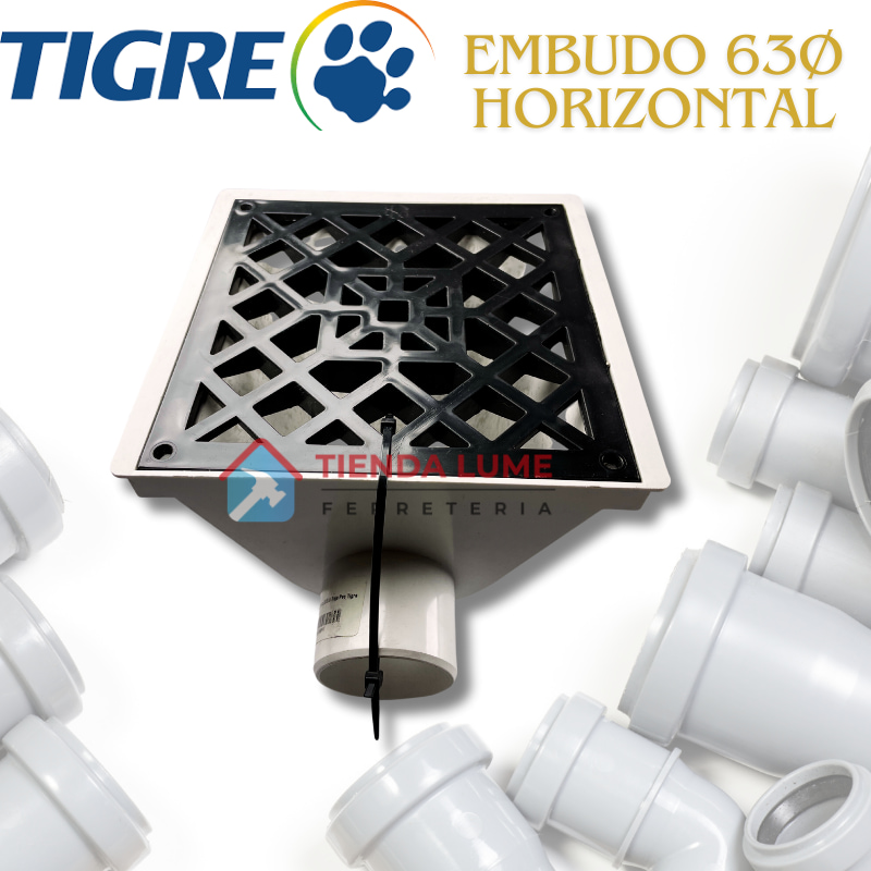 Embudo Pvc 63 Horiz.20X20 Reja Pvc Tigre Ramat