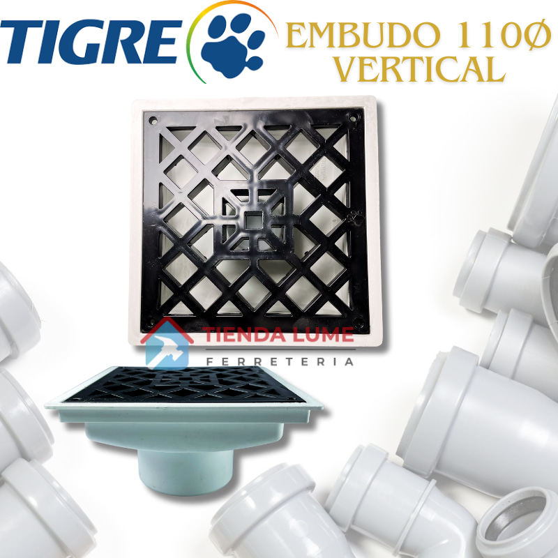 Embudo Pvc 110 Vert.20X20 Reja Pvc Tigre Ramat