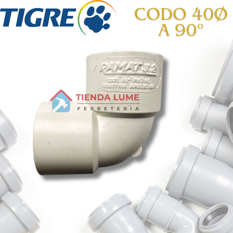 Codo Pvc 40 A 90 HH Tigre 