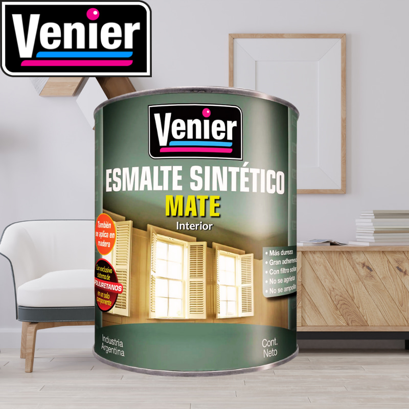 Venier Esmalte Sintetico Blanco Mate Interior X 1L