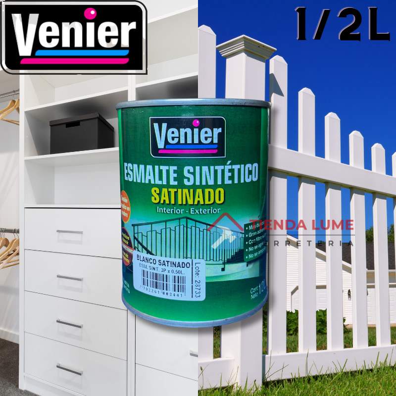 Venier Esmalte Sintetico Int Ext Blanco Satinado x 1/2L