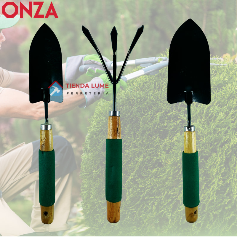 Kit Herramientas Jardin 3 Piezas Mango Madera EVOL