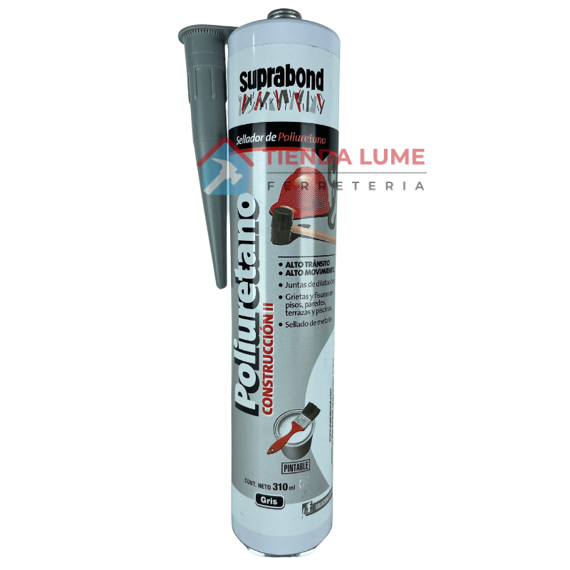 Suprabond Sellador Construccion Poliuretano Gris 310 Ml