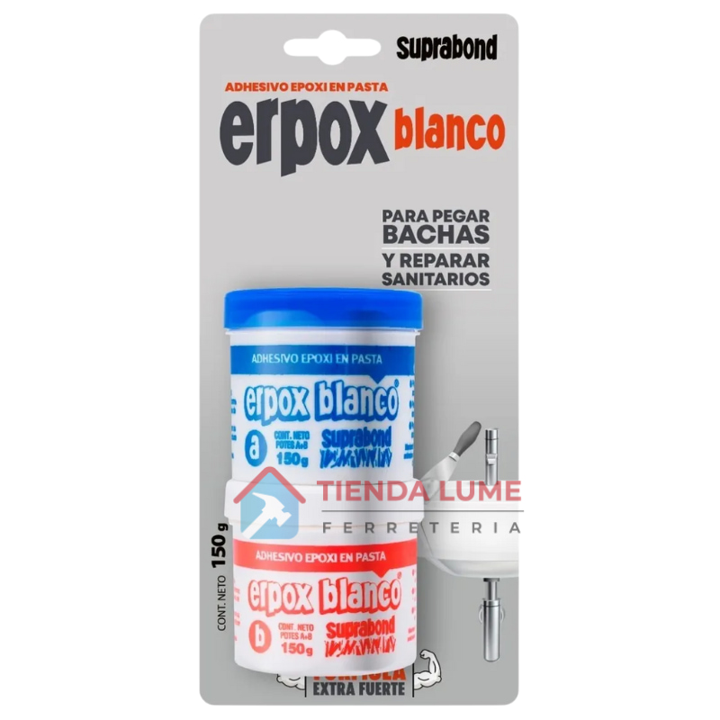 Erpox Blanco 2 Potes x 150g Bachas Repara Sanitarios